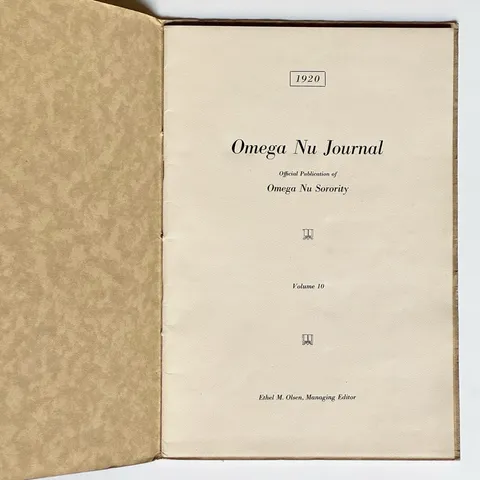 Omega Nu Journal