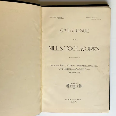 Catalogue of the Niles Tool Works