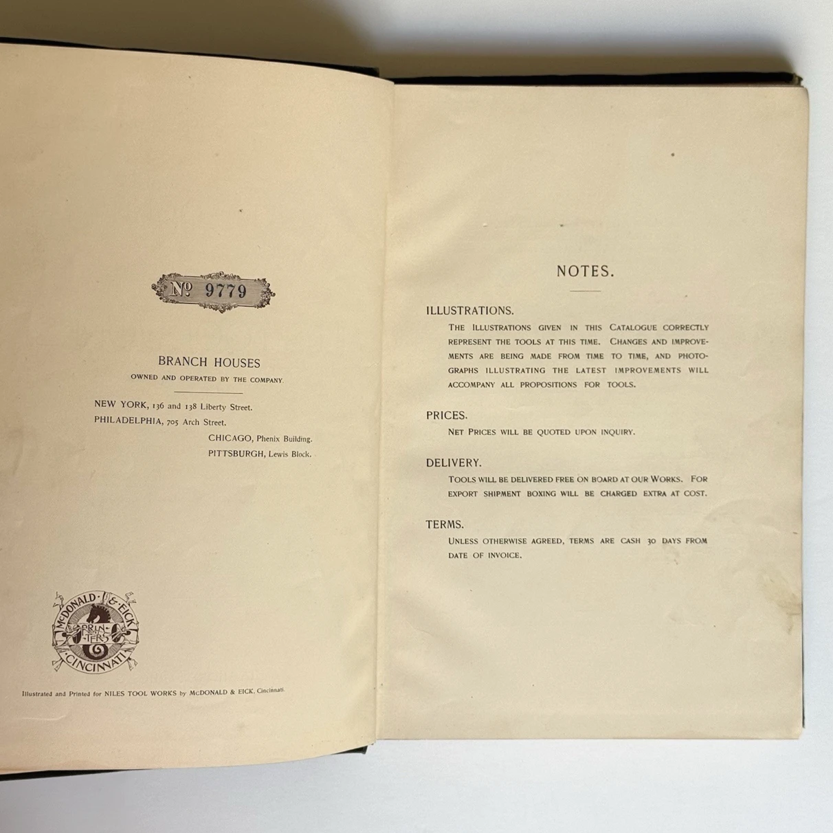 Catalogue of the Niles Tool Works
