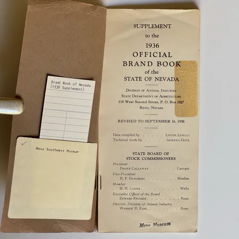 Official Brand Book of the State of Nevada